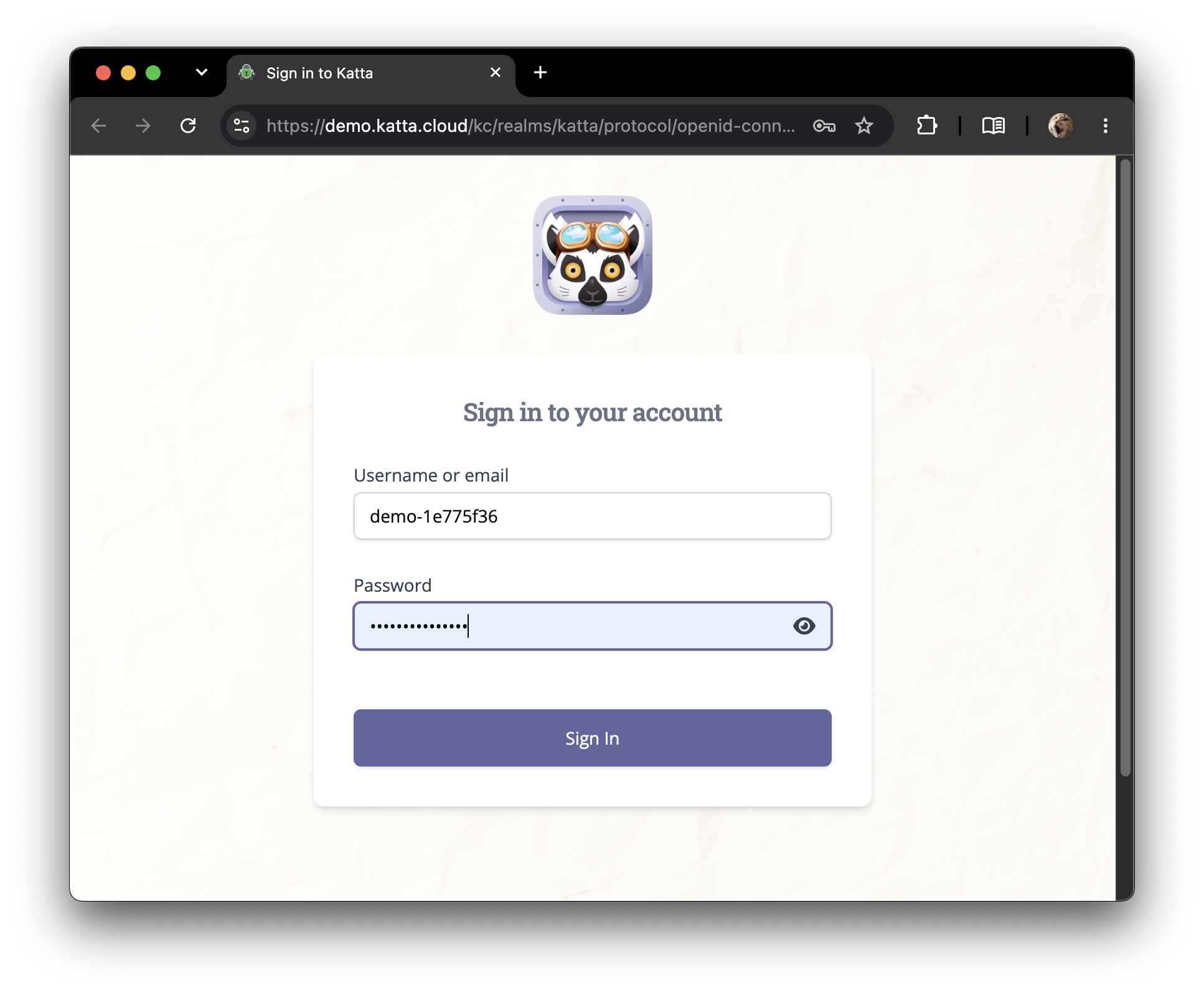 Sign in to Katta Web